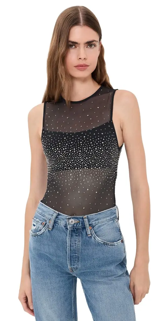 Bandeau Embellished Thong Bodysuit Bandeau Embellished Thong Bodysuit