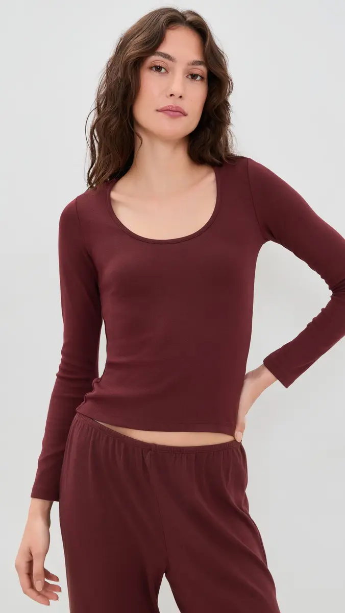 DONNI. DONNI. The Baby Rib Scoop Neck Tee | Thumbnail 2 DONNI. DONNI. The Baby Rib Scoop Neck Tee | Thumbnail 2