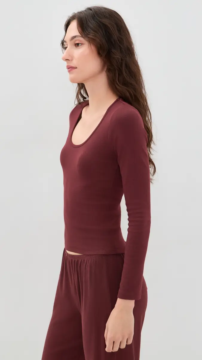 DONNI. DONNI. The Baby Rib Scoop Neck Tee | Thumbnail 4 DONNI. DONNI. The Baby Rib Scoop Neck Tee | Thumbnail 4