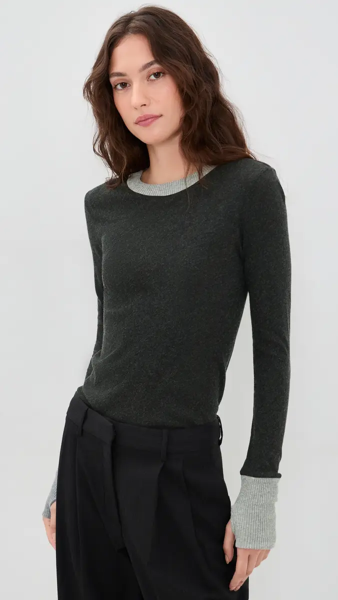 ENZA COSTA Cashmere Jersey Crew Top | Thumbnail 2