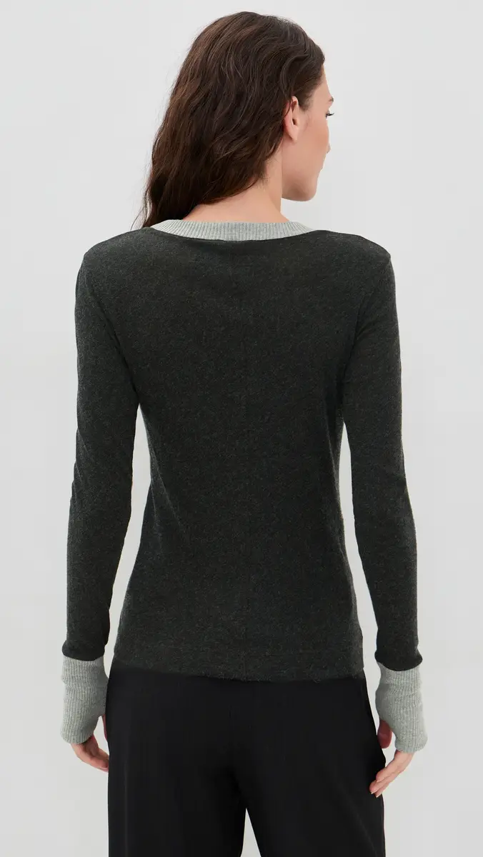 ENZA COSTA Cashmere Jersey Crew Top | Thumbnail 3
