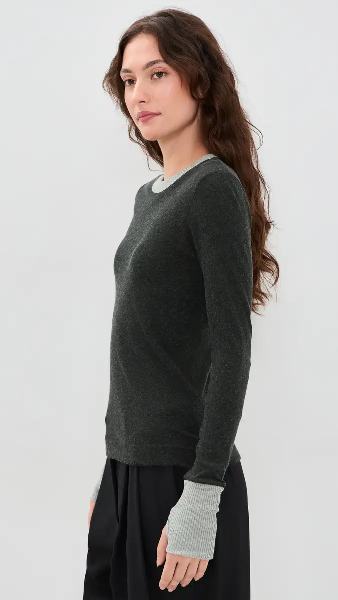 ENZA COSTA Cashmere Jersey Crew Top | Thumbnail 4