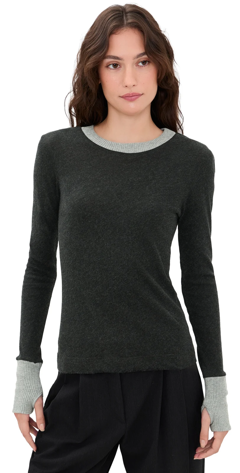 Cashmere Jersey Crew Top Cashmere Jersey Crew Top