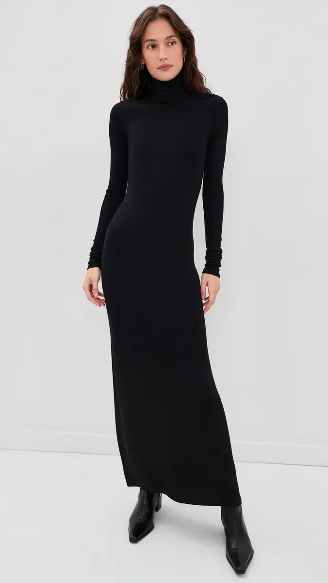 ENZA COSTA Silk Rib Fluid Turtleneck Dress | Thumbnail 2 ENZA COSTA Silk Rib Fluid Turtleneck Dress | Thumbnail 2