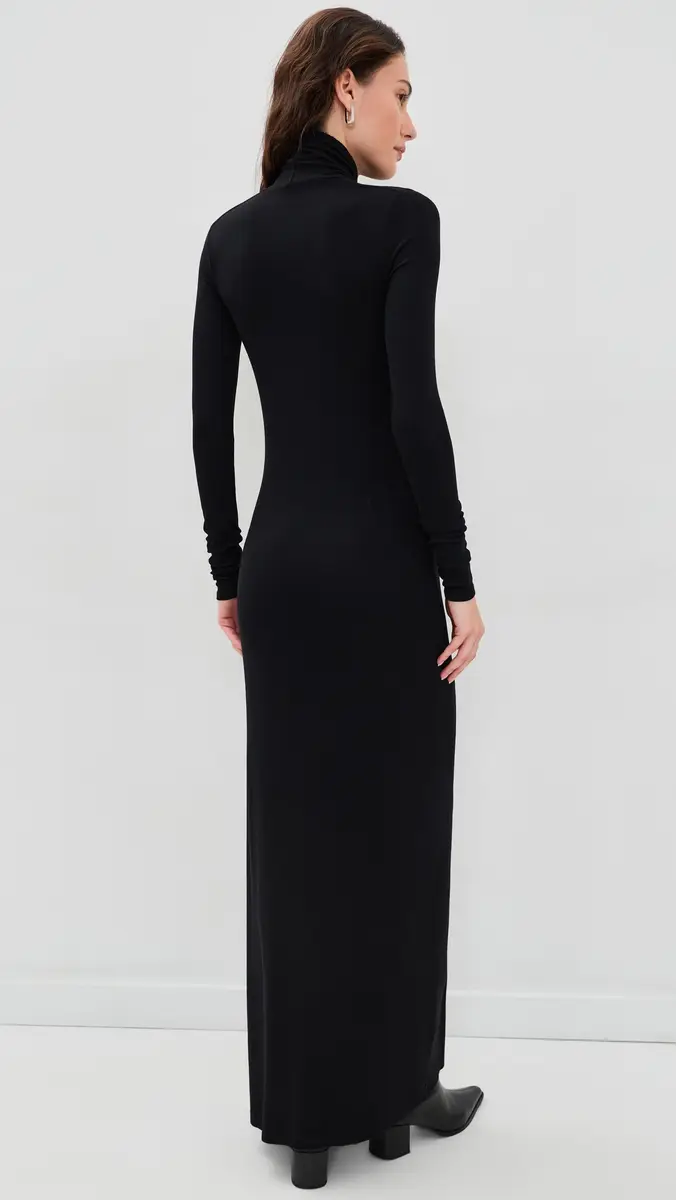 ENZA COSTA Silk Rib Fluid Turtleneck Dress | Thumbnail 3 ENZA COSTA Silk Rib Fluid Turtleneck Dress | Thumbnail 3