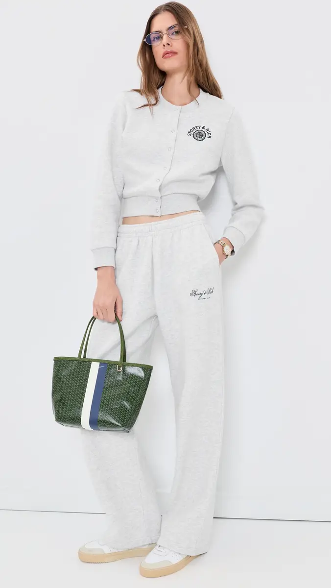 Sporty & Rich Essia SR Emblem Fleece Cardigan | Thumbnail 6 Sporty & Rich Essia SR Emblem Fleece Cardigan | Thumbnail 6