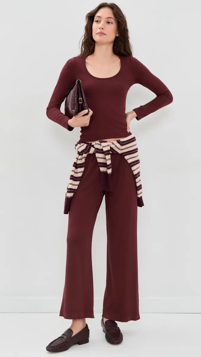 DONNI. DONNI. The Baby Rib Scallop Pants | Thumbnail 5 DONNI. DONNI. The Baby Rib Scallop Pants | Thumbnail 5
