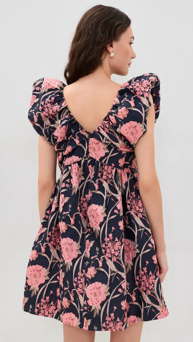 endless rose Beaded Bow Floral Jacquard Mini Dress | Thumbnail 3 endless rose Beaded Bow Floral Jacquard Mini Dress | Thumbnail 3
