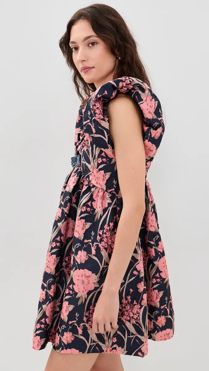 endless rose Beaded Bow Floral Jacquard Mini Dress | Thumbnail 4 endless rose Beaded Bow Floral Jacquard Mini Dress | Thumbnail 4