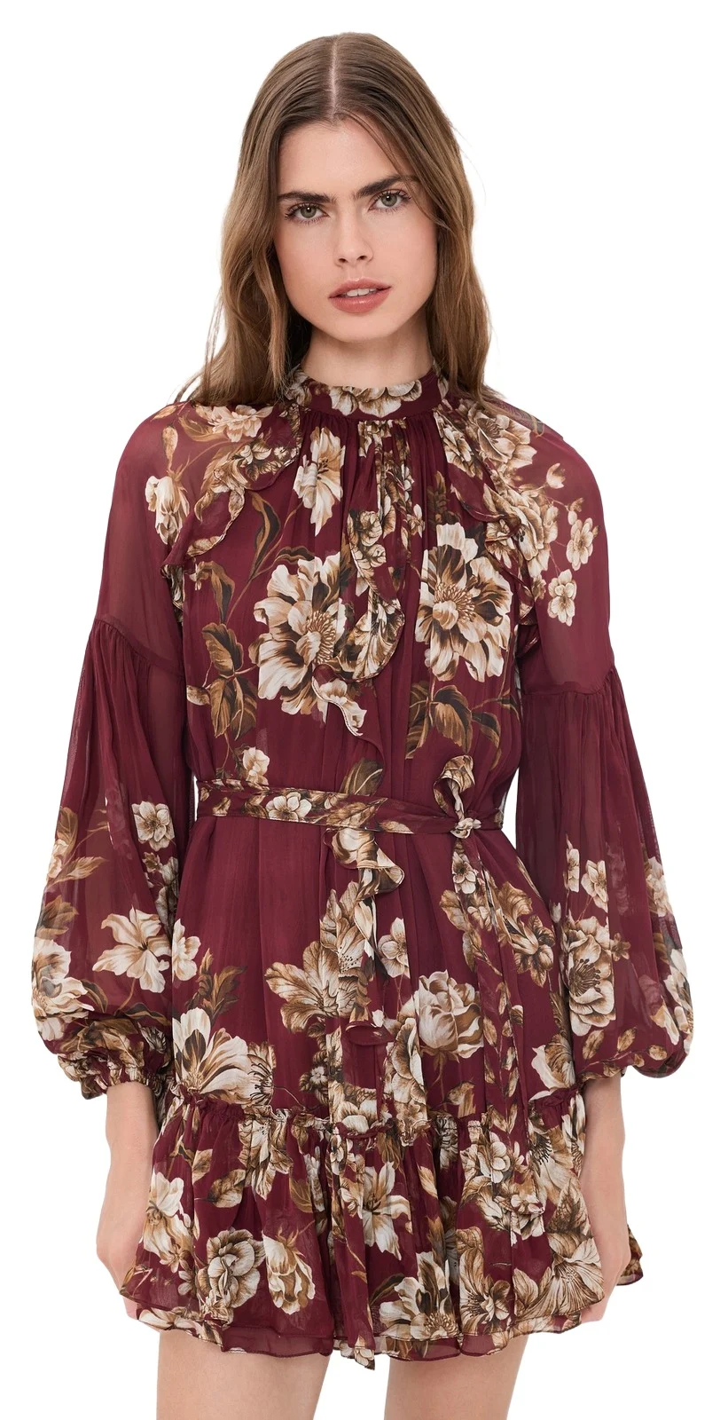 Hemant & Nandita Ruffled Mini Dress with Self Tie Up