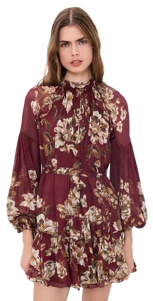Hemant & Nandita Ruffled Mini Dress with Self Tie Up
