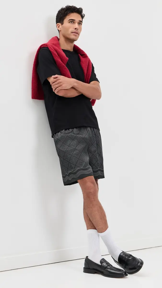 Casablanca Monogram Silk Shorts | Thumbnail 5 Casablanca Monogram Silk Shorts | Thumbnail 5