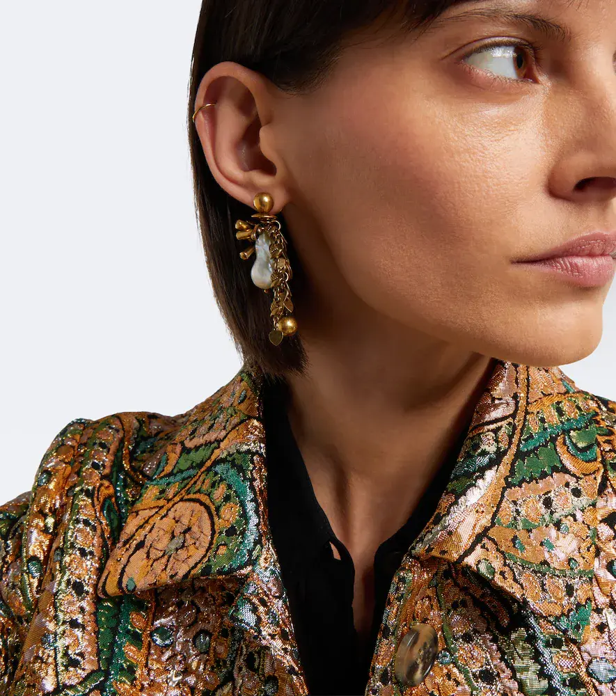 Dries Van Noten Embellished pearl drop earrings | Thumbnail 5 Dries Van Noten Embellished pearl drop earrings | Thumbnail 5