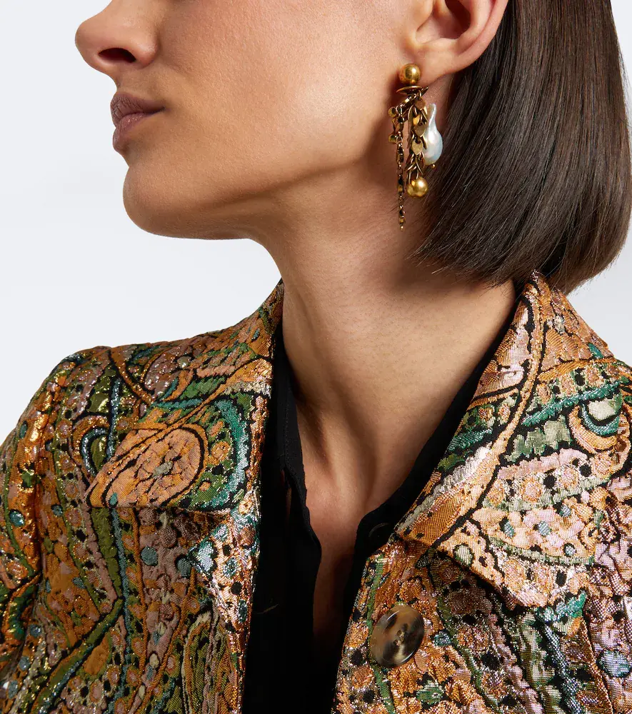 Dries Van Noten Embellished pearl drop earrings | Thumbnail 6 Dries Van Noten Embellished pearl drop earrings | Thumbnail 6