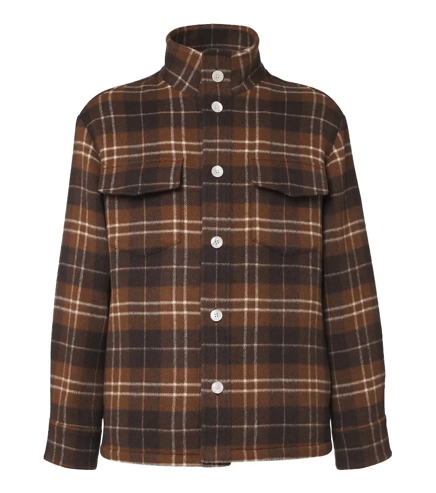 UMIT BENAN St. Moritz plaid cashmere overshirt