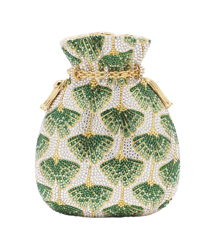 Ginkgo crystal-embellished clutch Ginkgo crystal-embellished clutch