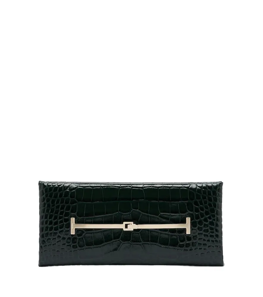 Arc croc-effect patent leather clutch Arc croc-effect patent leather clutch