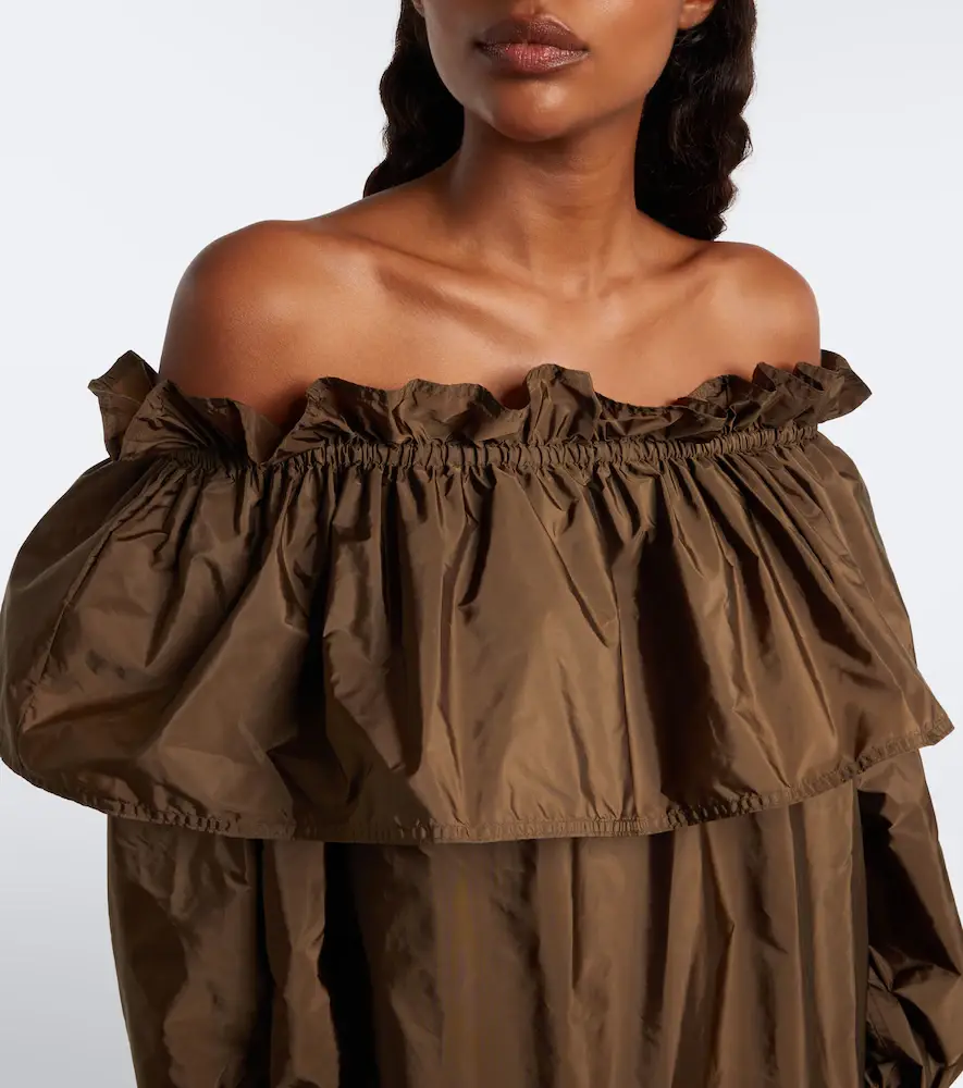Saint Laurent Ruffled poplin minidress | Thumbnail 2 Saint Laurent Ruffled poplin minidress | Thumbnail 2