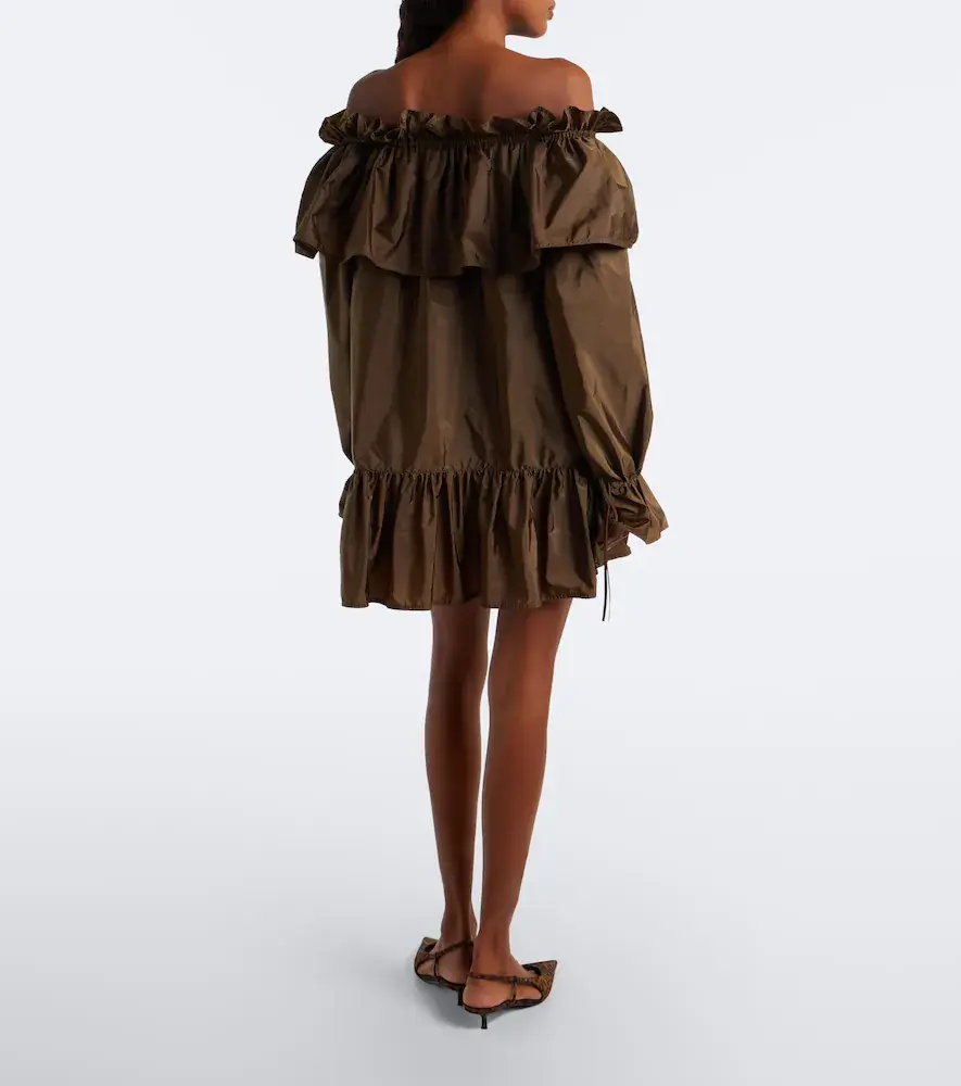 Saint Laurent Ruffled poplin minidress | Thumbnail 3 Saint Laurent Ruffled poplin minidress | Thumbnail 3