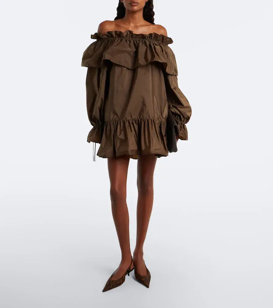 Saint Laurent Ruffled poplin minidress | Thumbnail 5 Saint Laurent Ruffled poplin minidress | Thumbnail 5