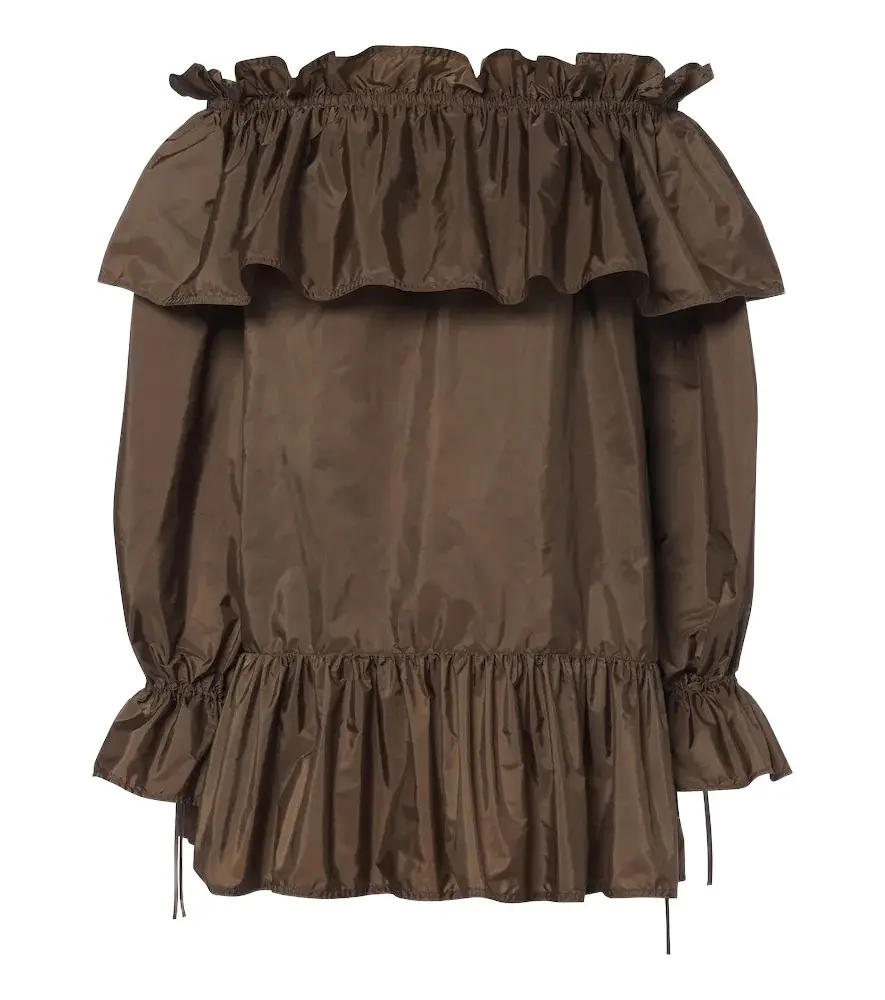 Saint Laurent Ruffled poplin minidress