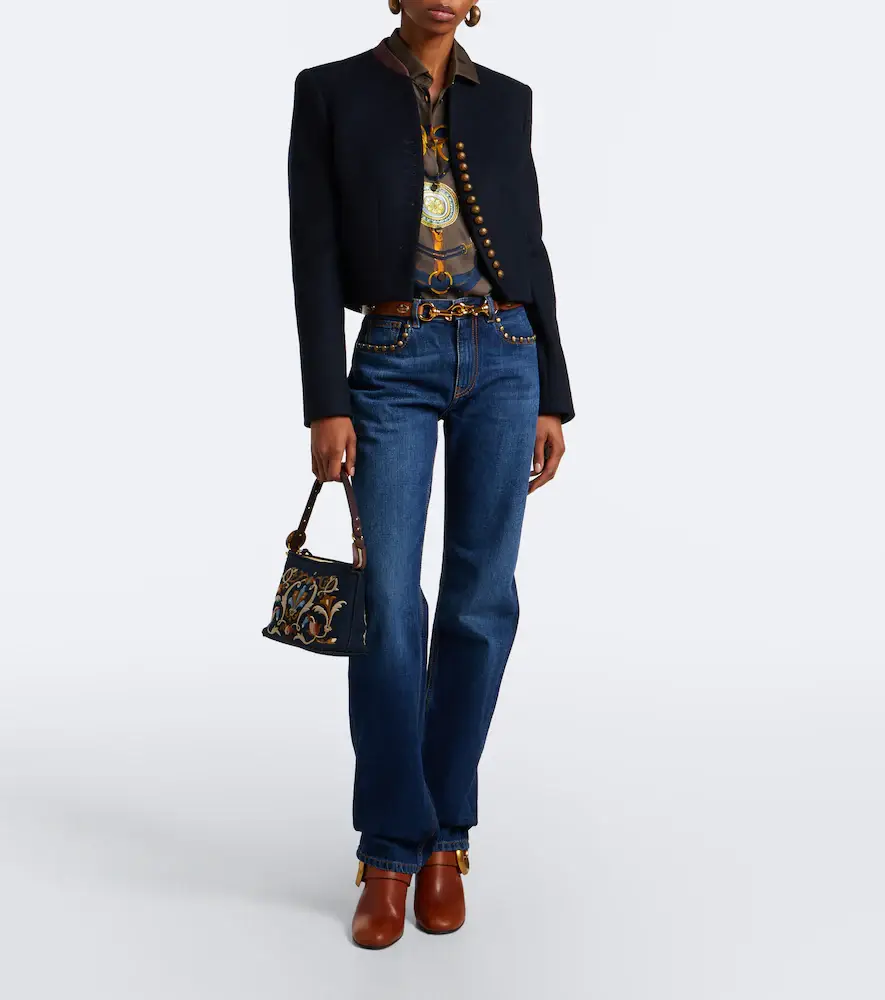 Etro Rosette Small canvas shoulder bag | Thumbnail 4 Etro Rosette Small canvas shoulder bag | Thumbnail 4