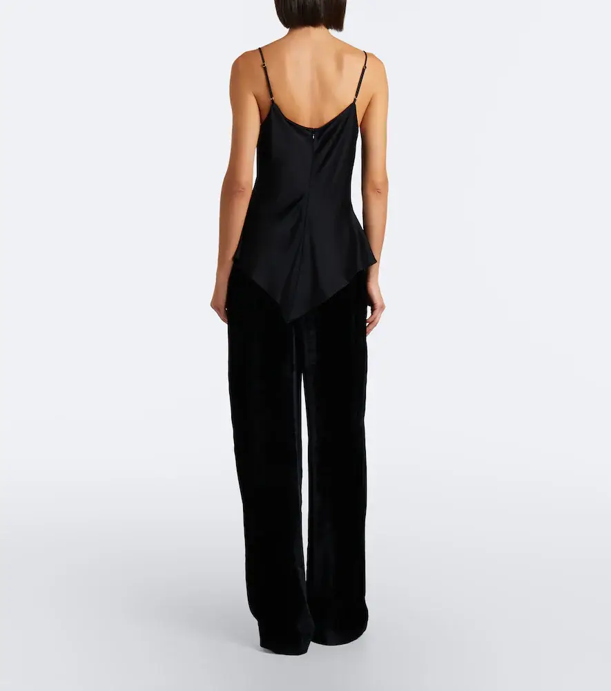 Stella McCartney Pleated velvet wide-leg pants | Thumbnail 4