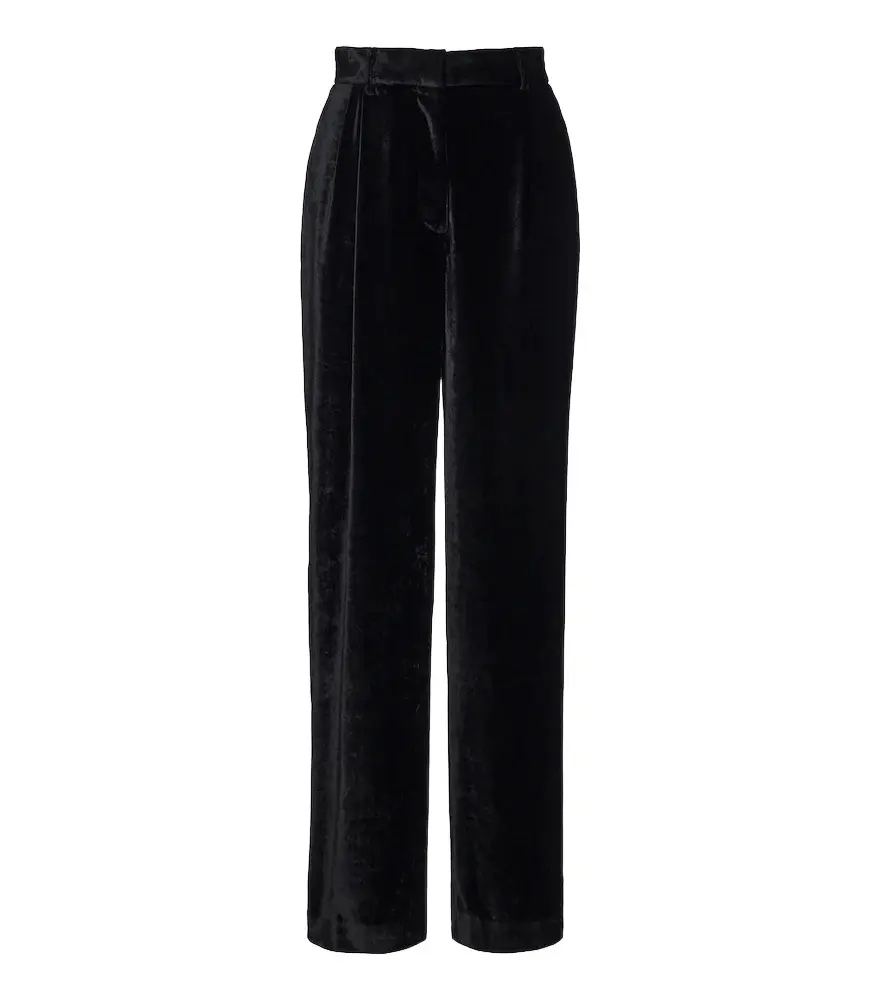 Pleated velvet wide-leg pants Pleated velvet wide-leg pants