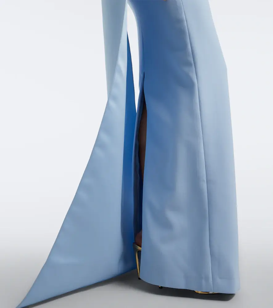 Safiyaa Caped crêpe and satin gown | Thumbnail 3