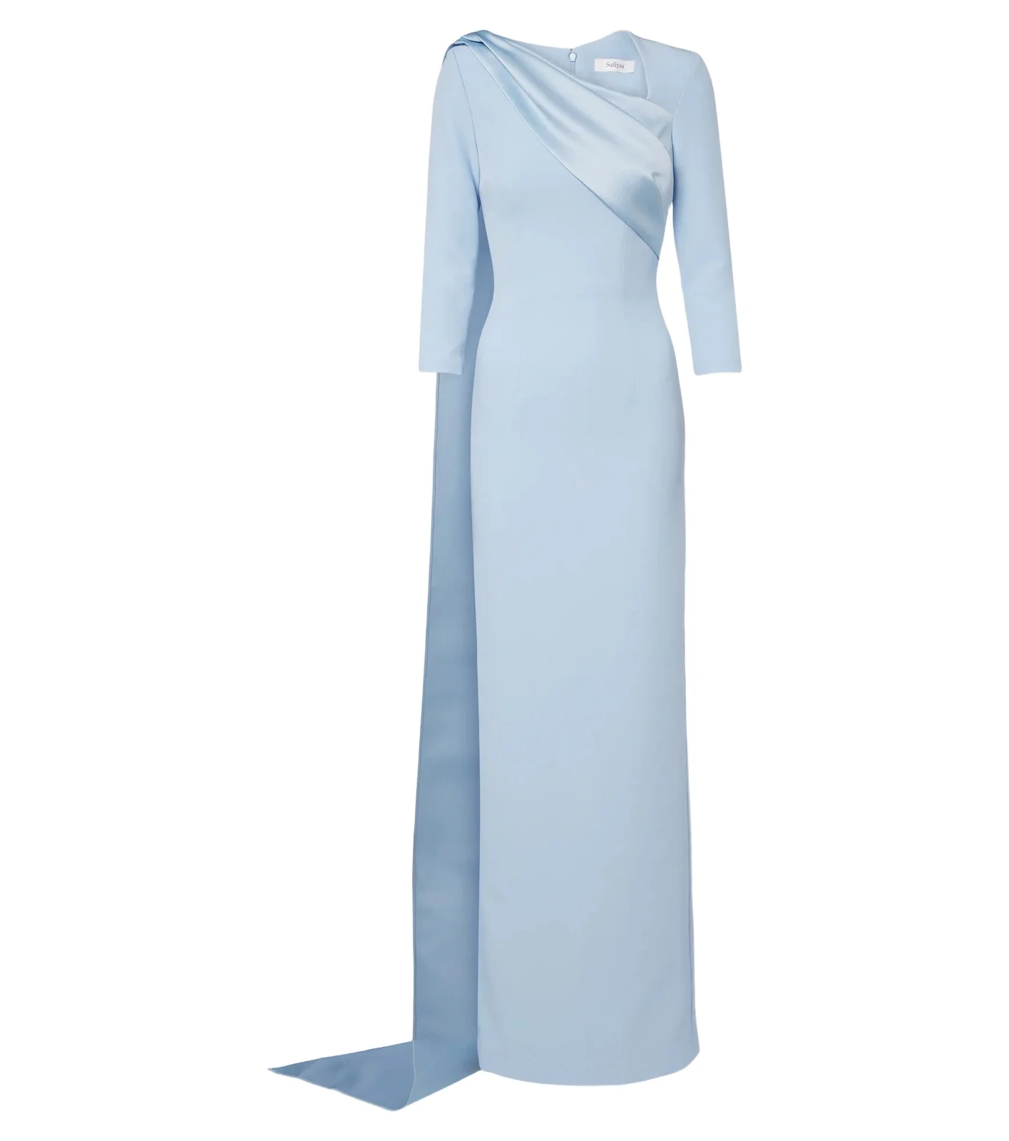 Caped crêpe and satin gown Caped crêpe and satin gown