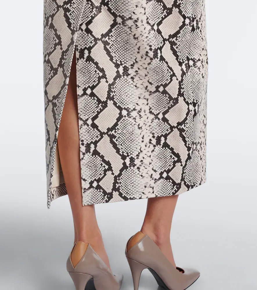 RÓHE Róhe Snake-effect leather midi skirt | Thumbnail 6