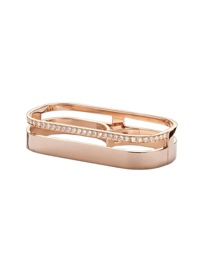 Repossi Berbere 18kt rose gold double ring with diamonds