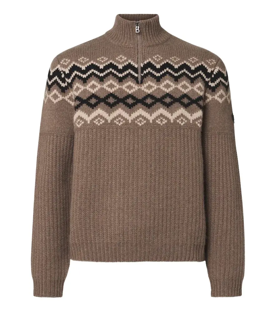 Bogner Ludi Fair Isle cashmere half-zip sweater