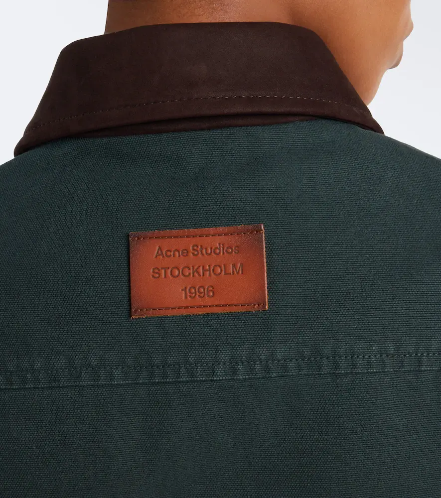 Acne Studios Suede-trimmed cotton canvas jacket | Thumbnail 2 Acne Studios Suede-trimmed cotton canvas jacket | Thumbnail 2
