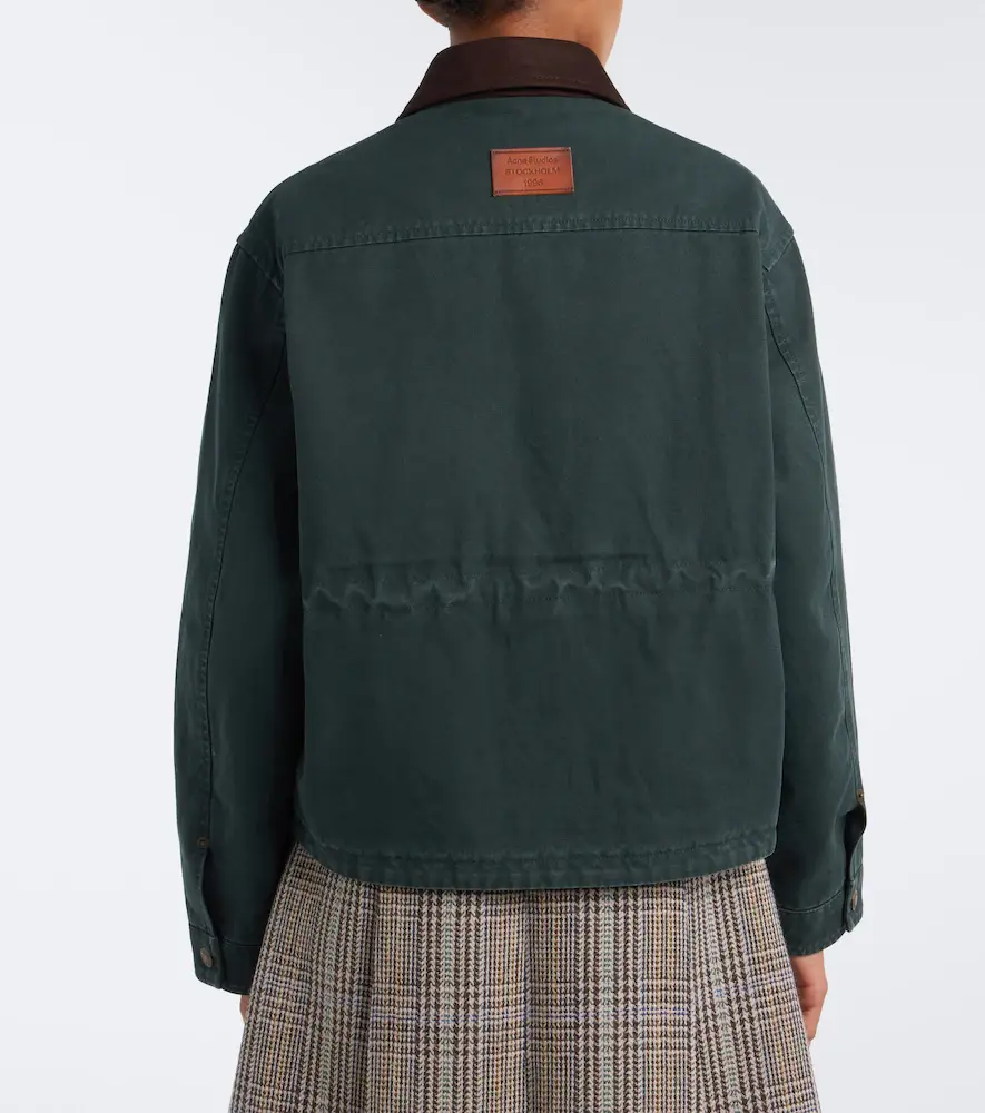 Acne Studios Suede-trimmed cotton canvas jacket | Thumbnail 3 Acne Studios Suede-trimmed cotton canvas jacket | Thumbnail 3