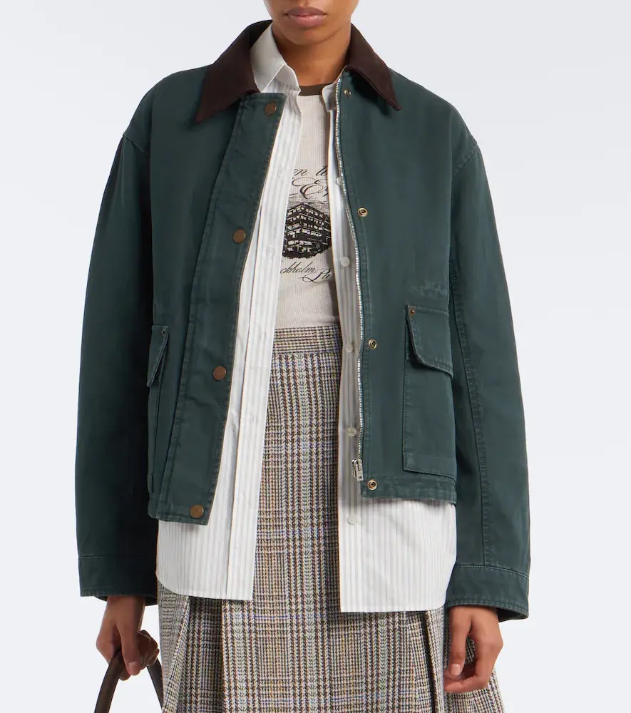 Acne Studios Suede-trimmed cotton canvas jacket | Thumbnail 5 Acne Studios Suede-trimmed cotton canvas jacket | Thumbnail 5