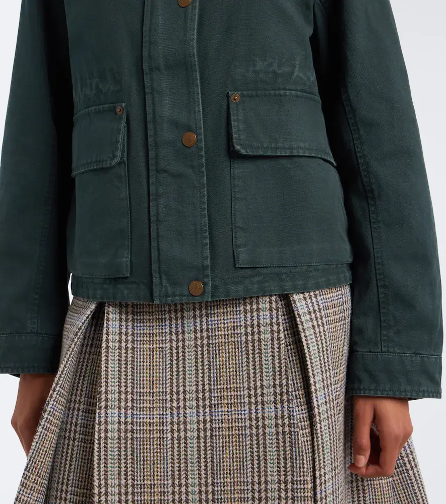 Acne Studios Suede-trimmed cotton canvas jacket | Thumbnail 6 Acne Studios Suede-trimmed cotton canvas jacket | Thumbnail 6