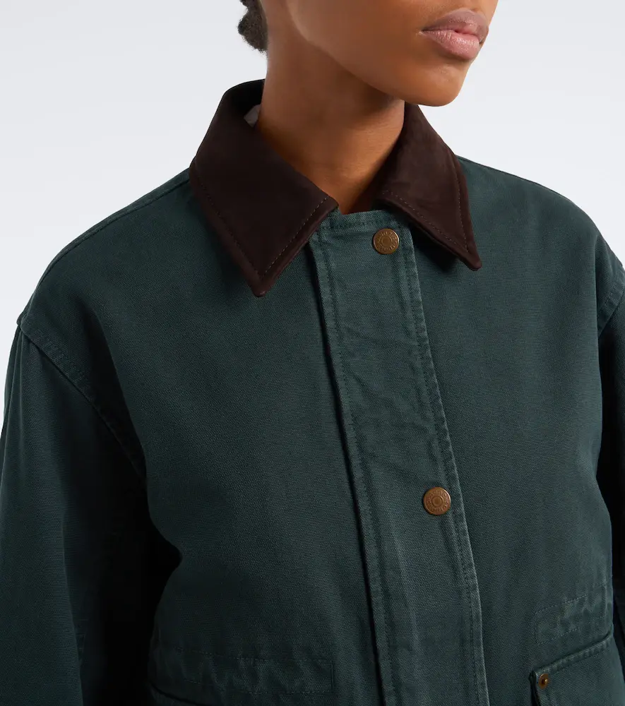 Acne Studios Suede-trimmed cotton canvas jacket | Thumbnail 7 Acne Studios Suede-trimmed cotton canvas jacket | Thumbnail 7