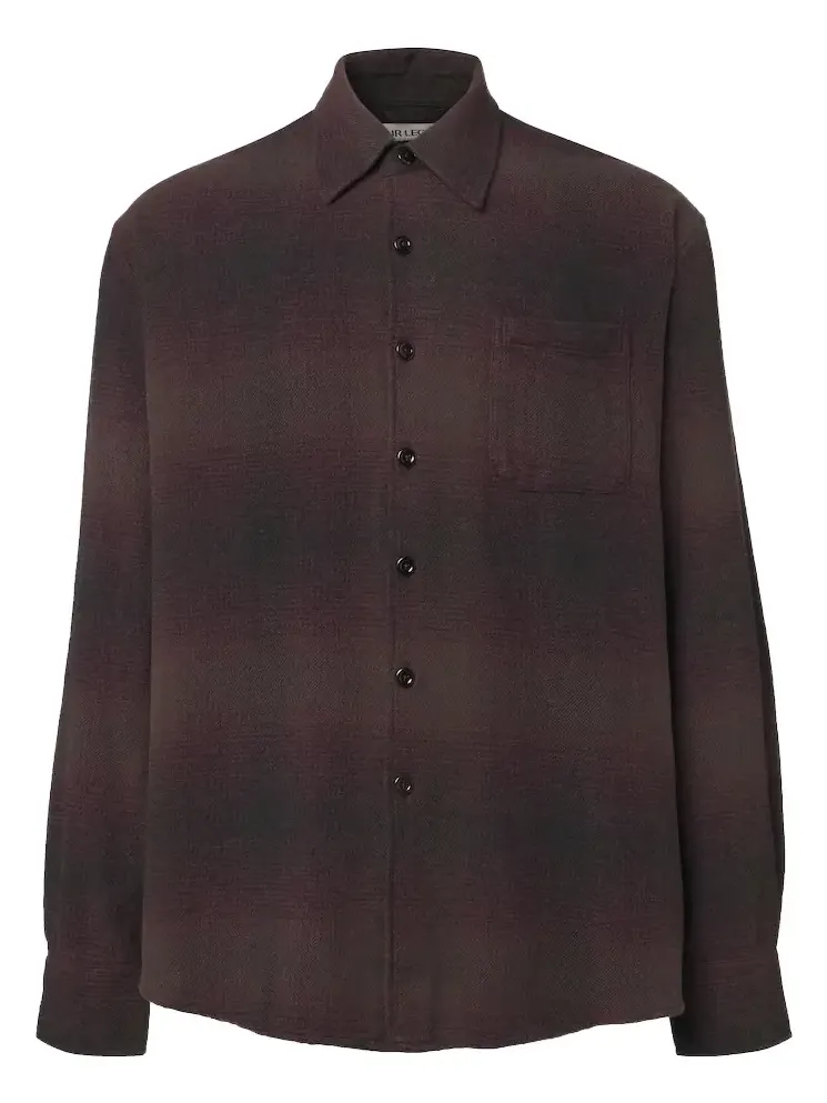 Above checked cotton-blend shirt Above checked cotton-blend shirt