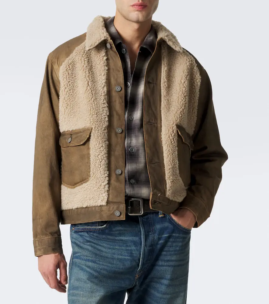 RRL Shearling-trimmed denim jacket | Thumbnail 2
