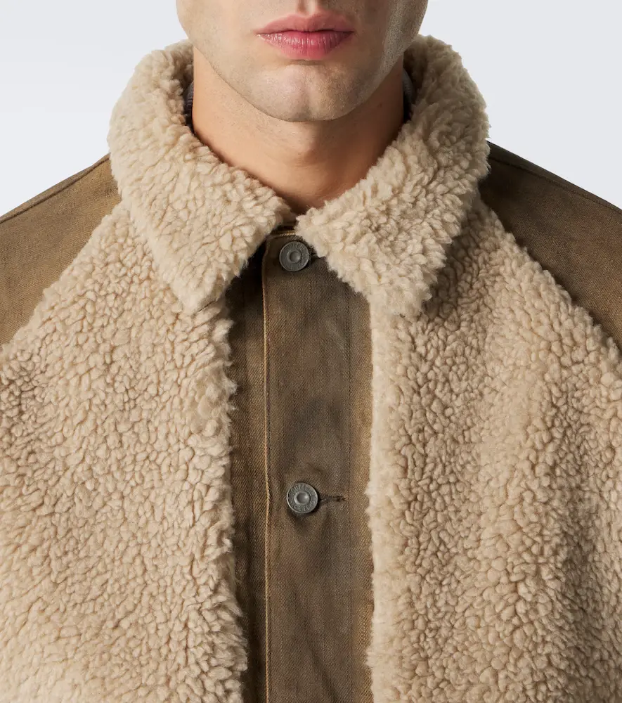 RRL Shearling-trimmed denim jacket | Thumbnail 3