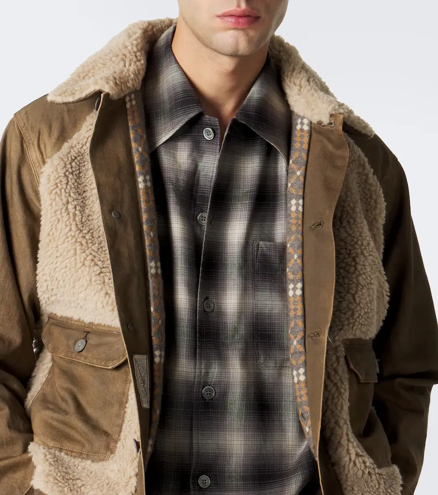 RRL Shearling-trimmed denim jacket | Thumbnail 7