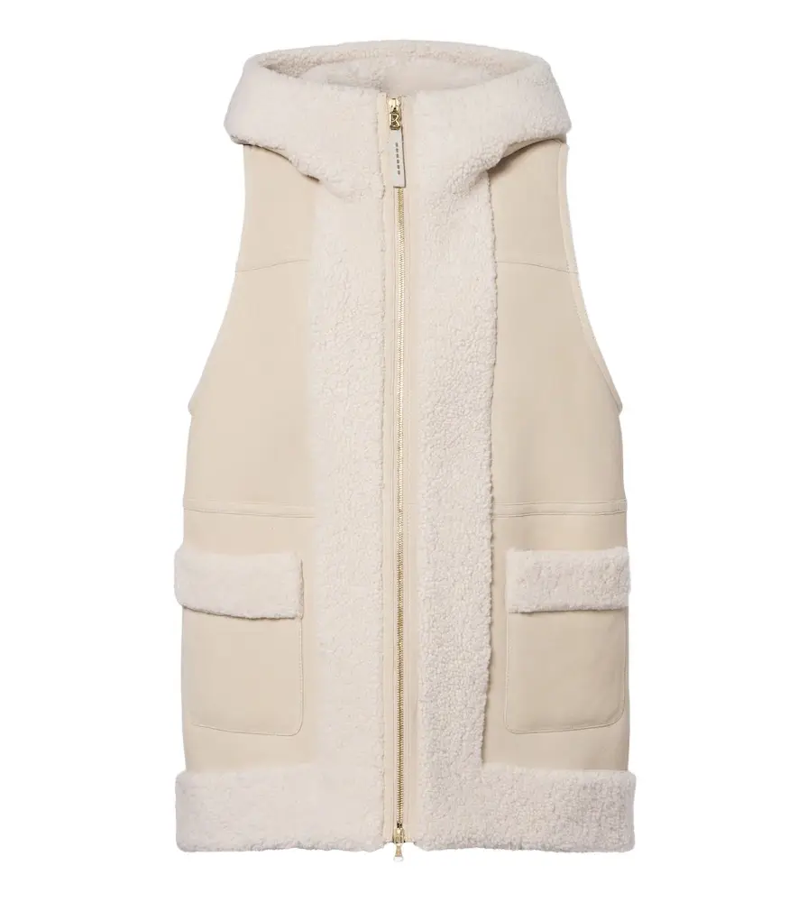Bogner Lonal shearling-trimmed suede ski vest