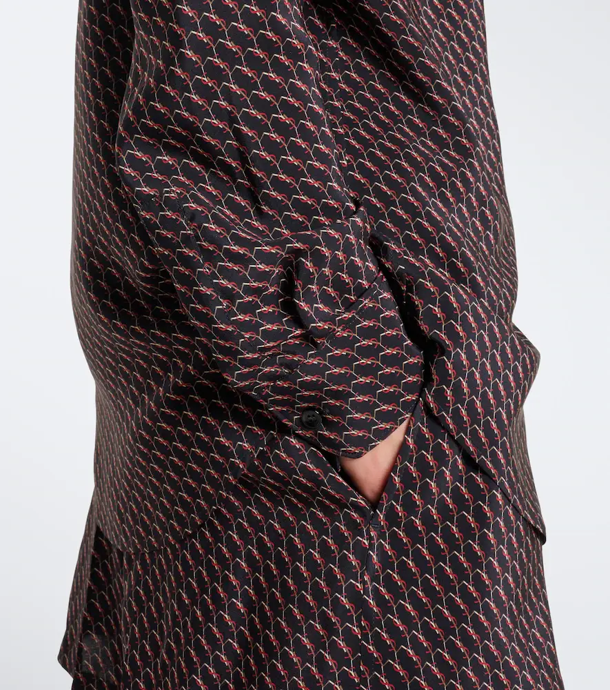 Saint Laurent Cassandre printed silk shirt | Thumbnail 2 Saint Laurent Cassandre printed silk shirt | Thumbnail 2