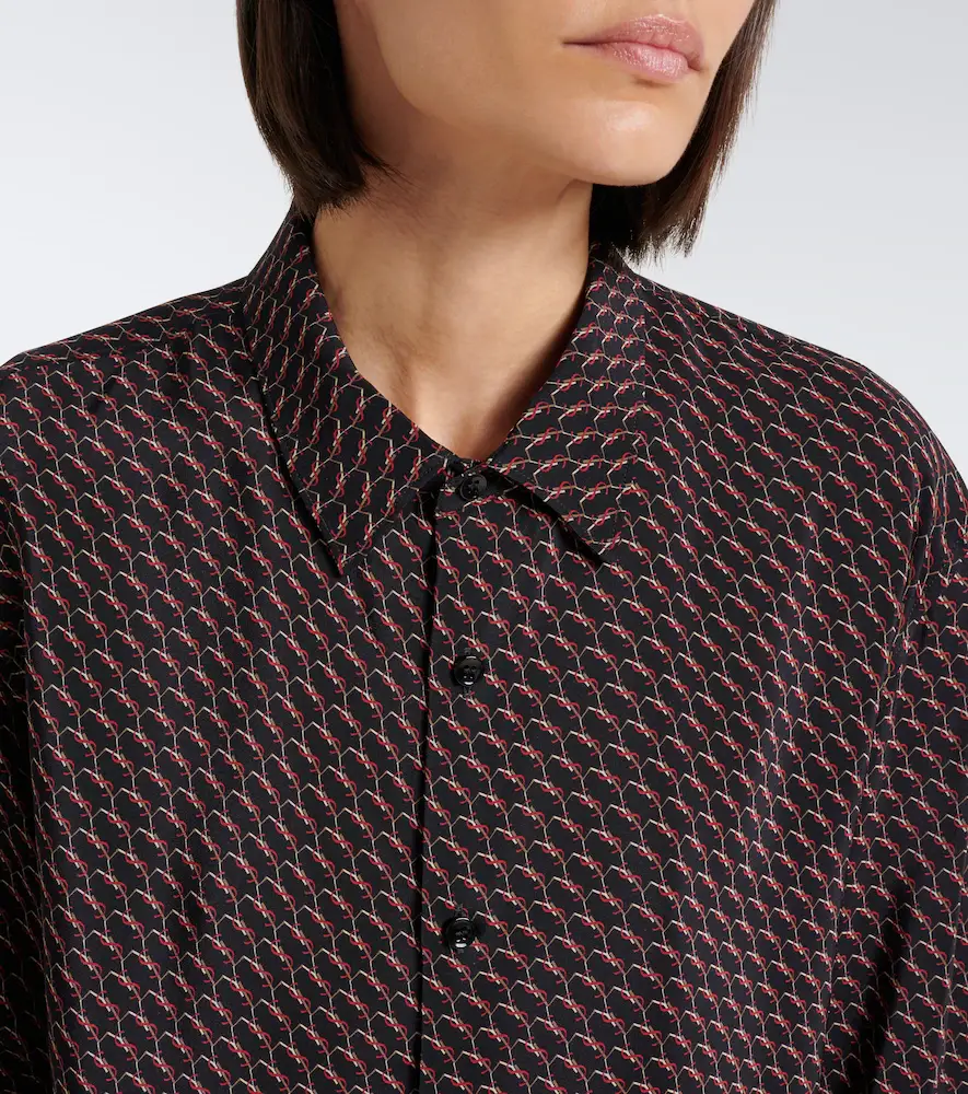 Saint Laurent Cassandre printed silk shirt | Thumbnail 4 Saint Laurent Cassandre printed silk shirt | Thumbnail 4