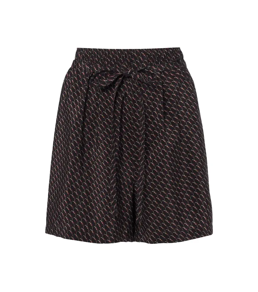 Saint Laurent Cassandre printed silk shorts