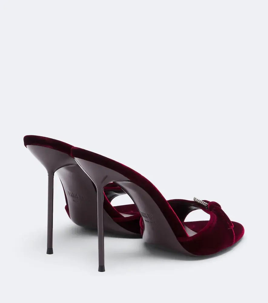 Paris Texas Lidia Buckle embellished velvet mules | Thumbnail 4 Paris Texas Lidia Buckle embellished velvet mules | Thumbnail 4