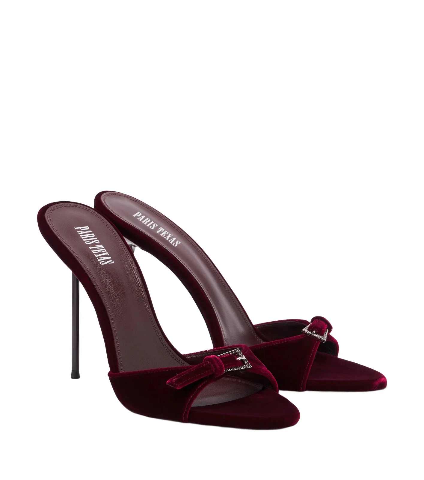 Paris Texas Lidia Buckle embellished velvet mules