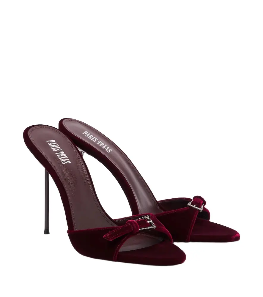 Lidia Buckle embellished velvet mules Lidia Buckle embellished velvet mules
