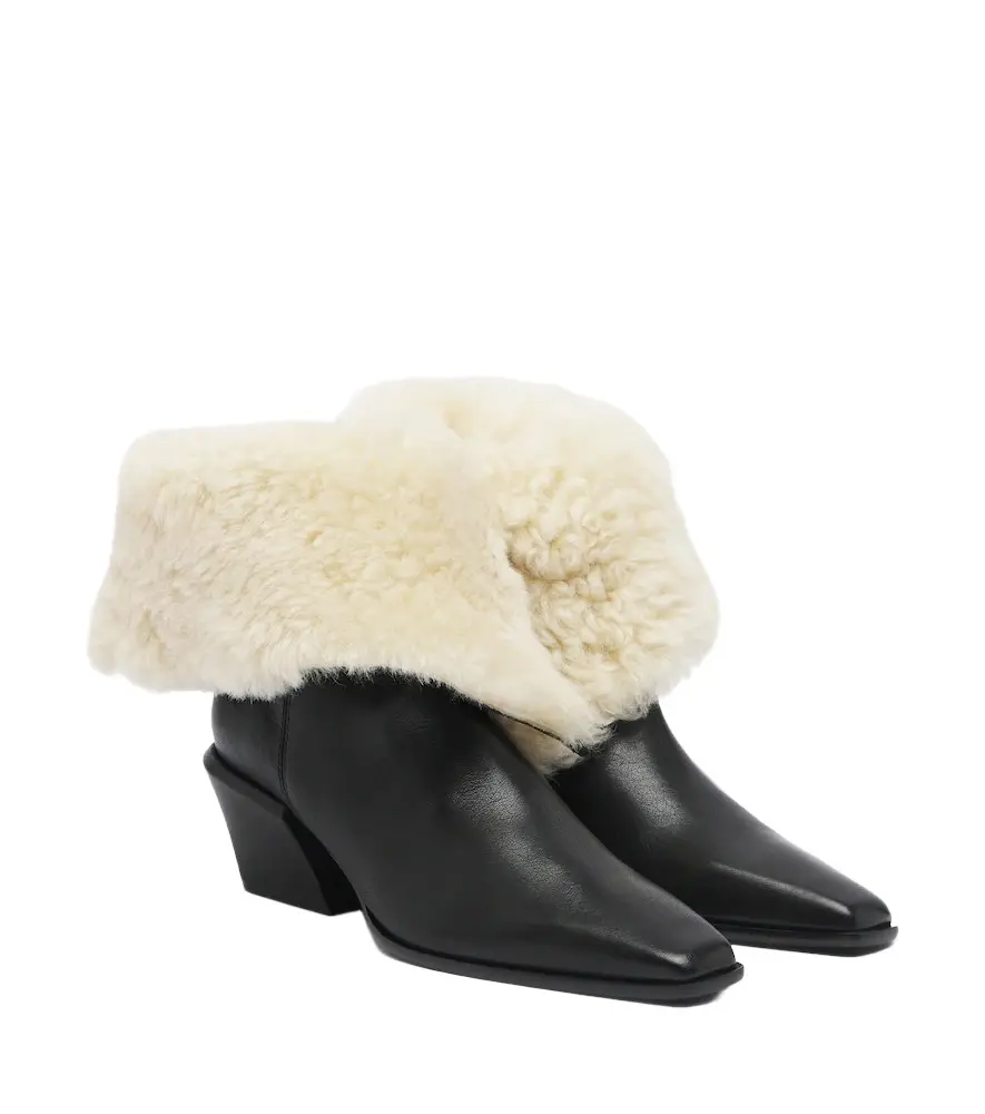 Bettina shearling-lined leather ankle boots Bettina shearling-lined leather ankle boots
